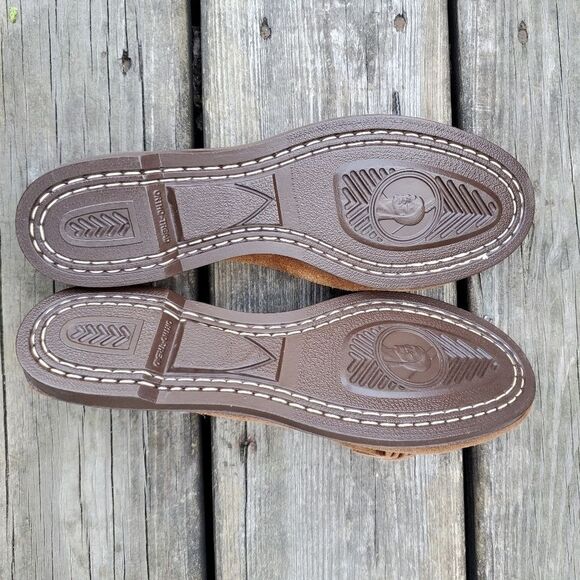 Vintage 70s Western Boho NativeMoccasins Beaded Thunderbird Suede Leather Fringe - Picture 4 of 6